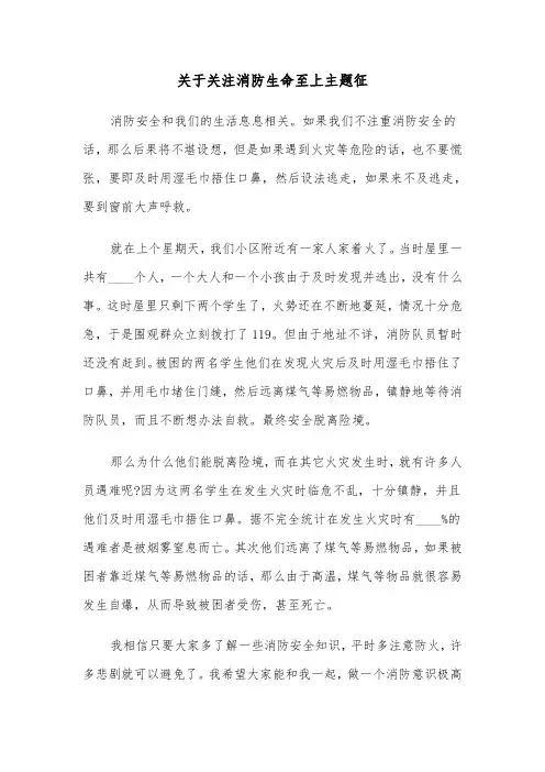 关于关注消防生命至上主题征（六篇）
