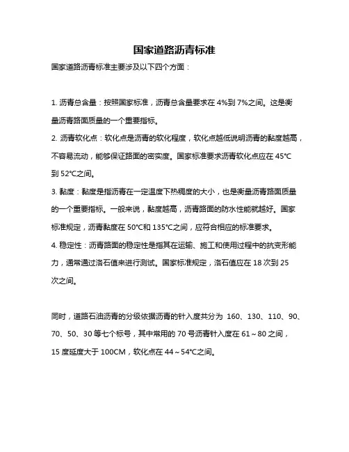 国家道路沥青标准