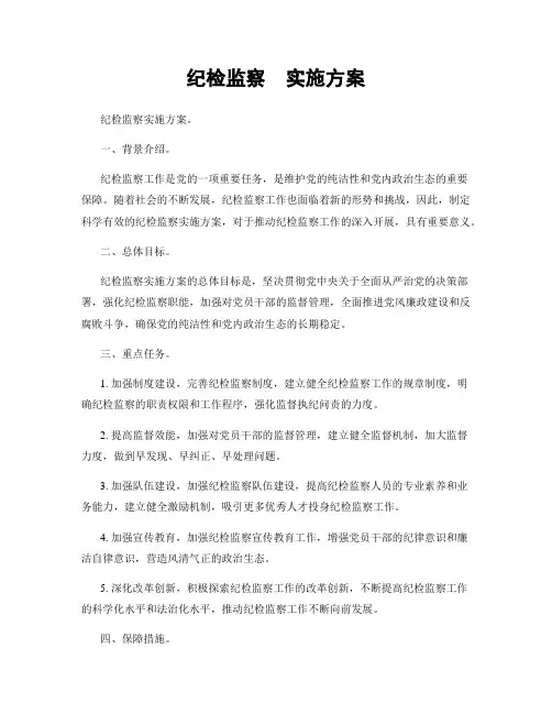 纪检监察  实施方案