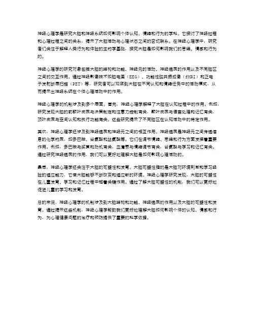 神经心理学的机制