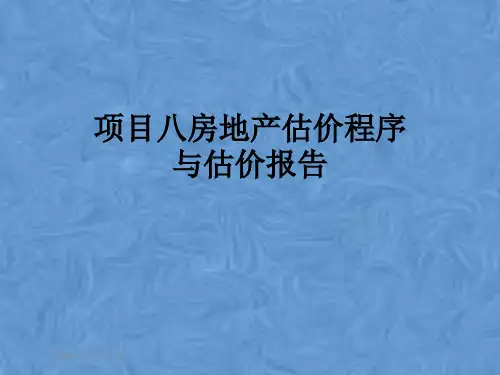 项目八房地产估价程序与估价报告