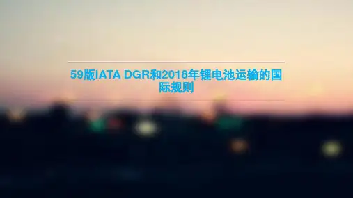 201859版IATADGR锂电池运输国际规则