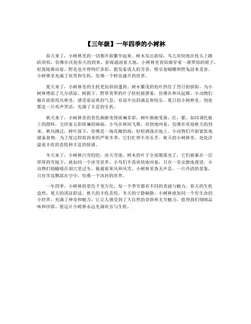 【三年级】一年四季的小树林