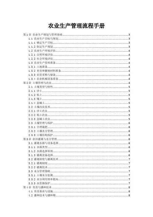 农业生产管理流程手册