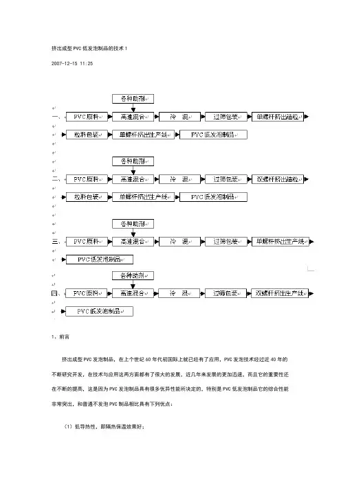 挤出成型PVC低发泡制品的技术1