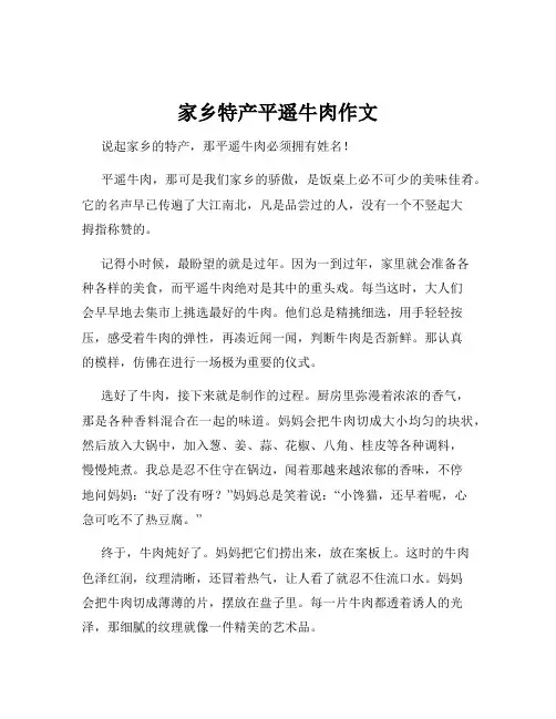 家乡特产平遥牛肉作文