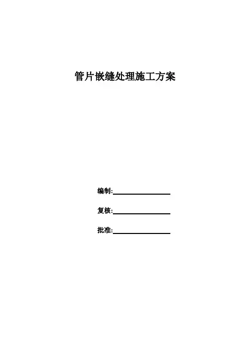 管片嵌缝处理施工方案