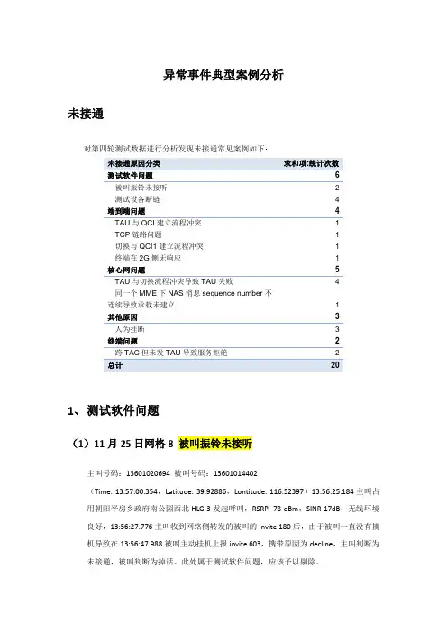 VOLTE异常事件典型案例分析