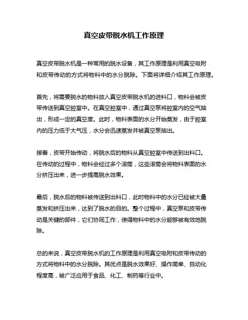 真空皮带脱水机工作原理
