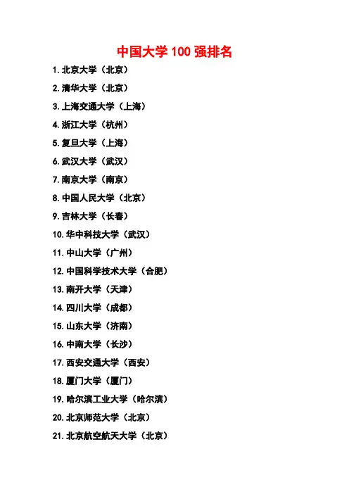 中国大学200强