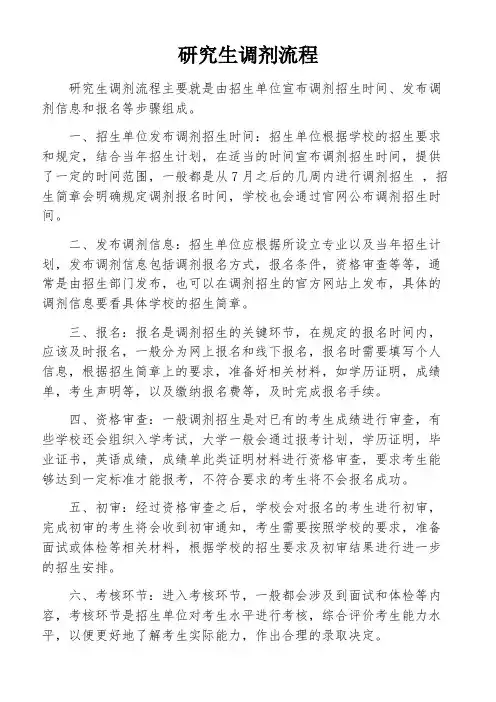 研究生调剂流程