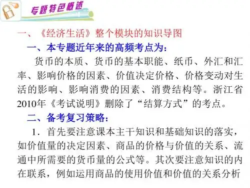【高中政治】高三政治总复习经济生活ppt精品课件(生活与消费等4个)