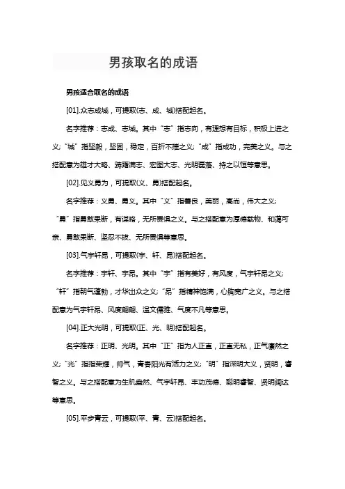 男孩取名的成语