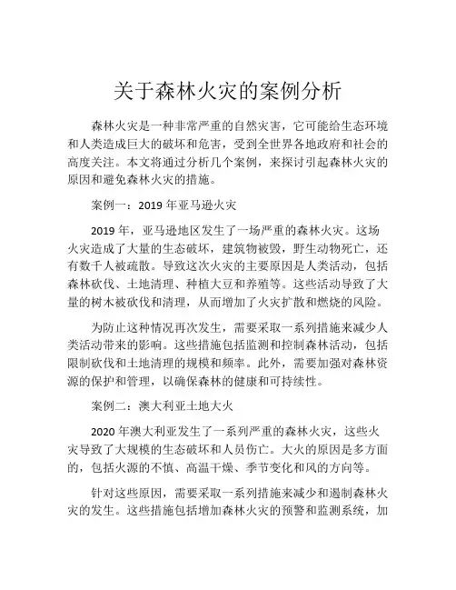 关于森林火灾的案例分析