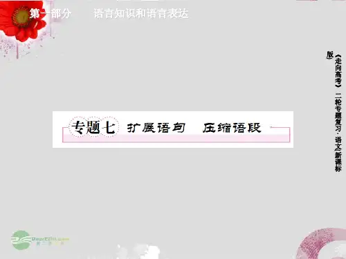 高考语文二轮专题七扩展语句压缩语段课件