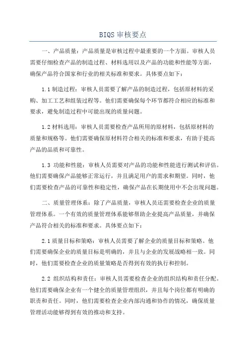 BIQS审核要点