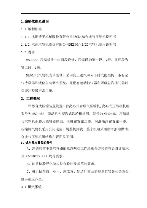 压缩机试车方案