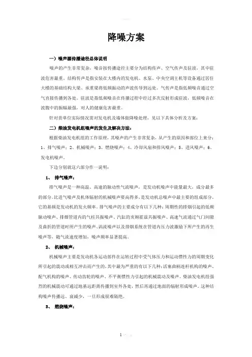 柴油发电机房降噪方案