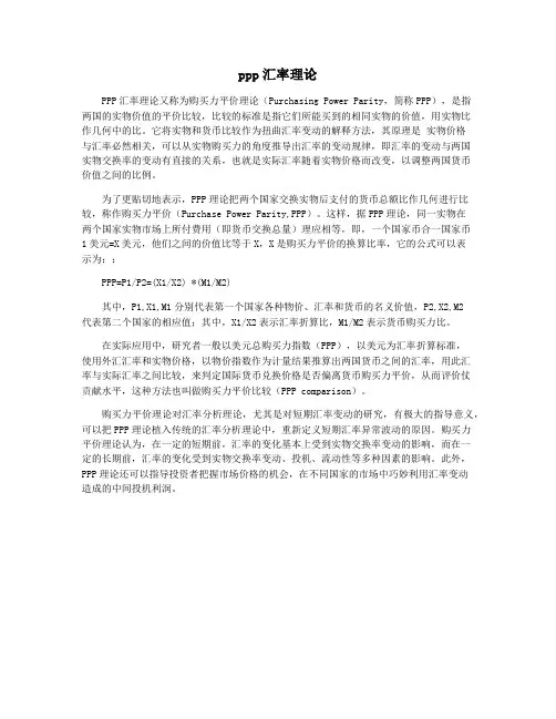 ppp汇率理论