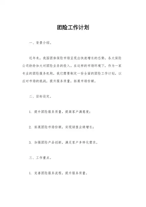 团险工作计划