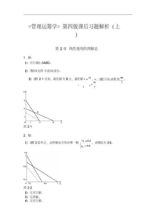 《管理运筹学》第四版课后习题答案