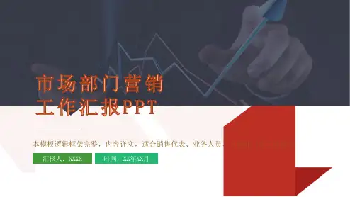 市场部门营销工作汇报PPT