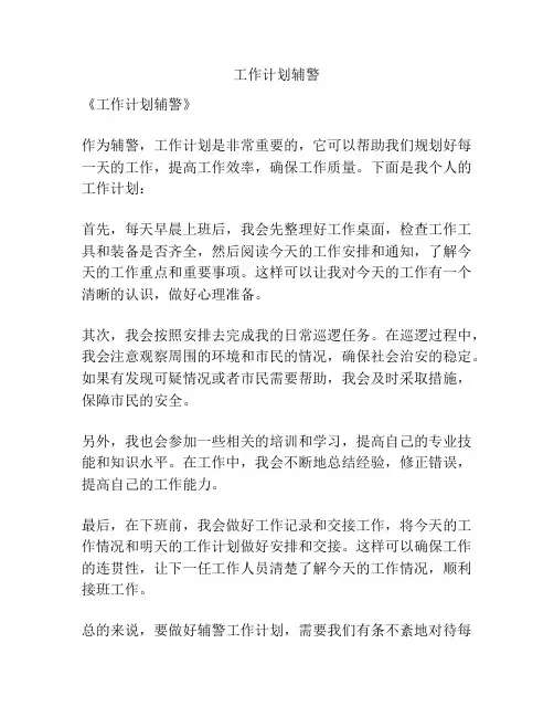 工作计划辅警