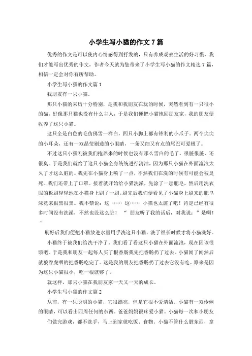 小学生写小猫的作文7篇