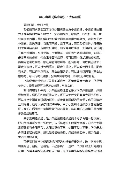 郝万山讲《伤寒论》：大柴胡汤