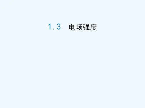 2022-2021学年人教版高中物理选修3-1课件：1.3《电场强度》 （共27张PPT） 