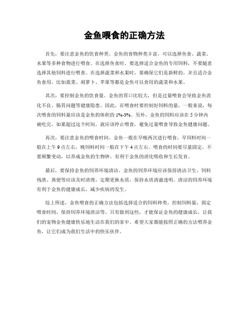 金鱼喂食的正确方法