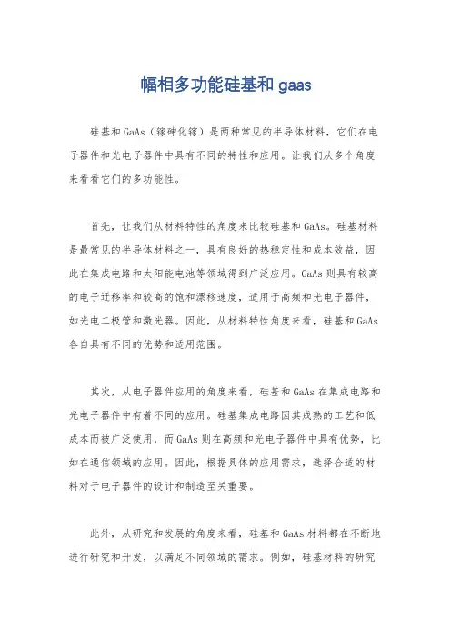 幅相多功能硅基和gaas