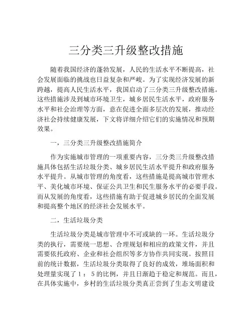 三分类三升级整改措施