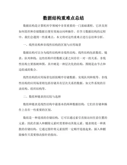 数据结构重难点总结