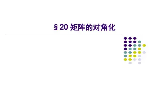 第二十讲 矩阵的对角化