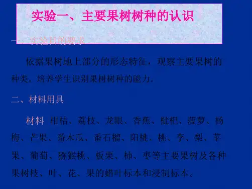 实验一主要果树树种认识