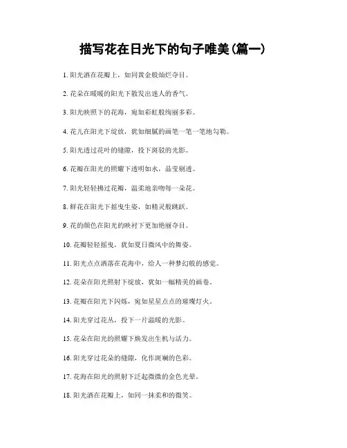 描写花在日光下的句子唯美(精选2篇)