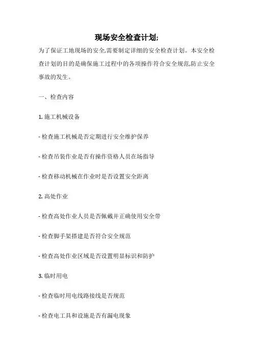 现场安全检查计划;