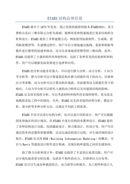 ETABS结构总体信息