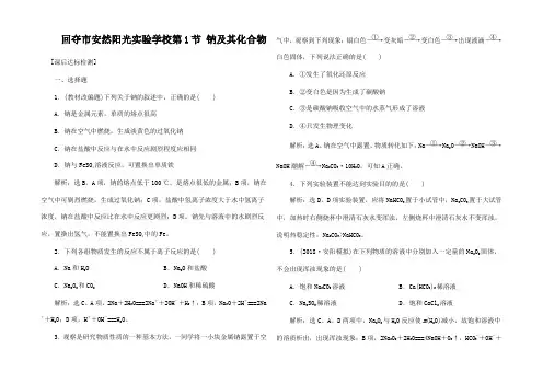 高考化学一轮复习 第1章 认识化学 第1节 钠