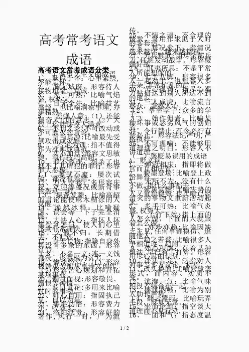 高考常考语文成语(精选课件)