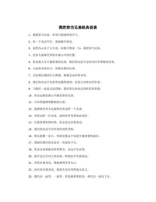 我把你当兄弟经典语录