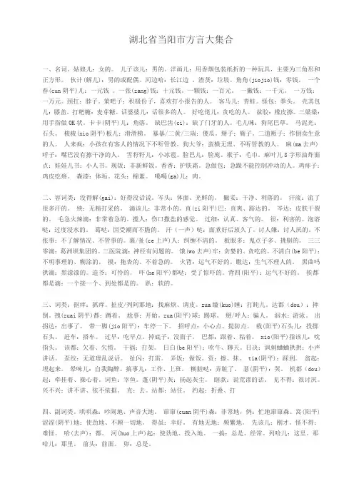 湖北省当阳市方言大集合