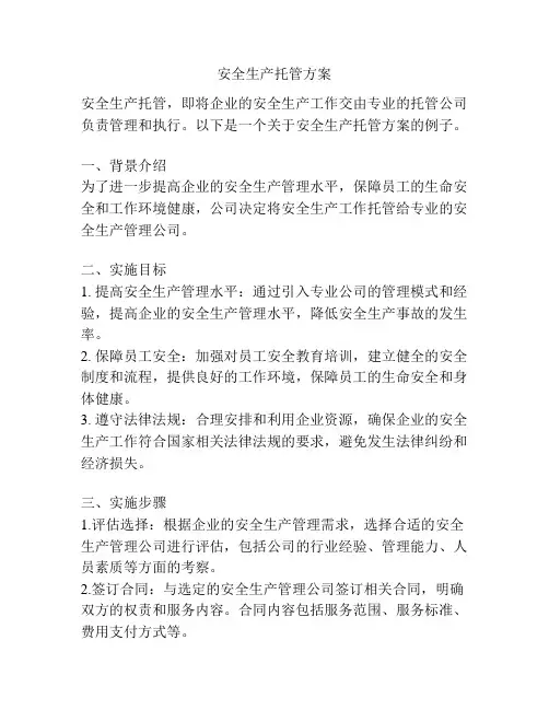 安全生产托管方案