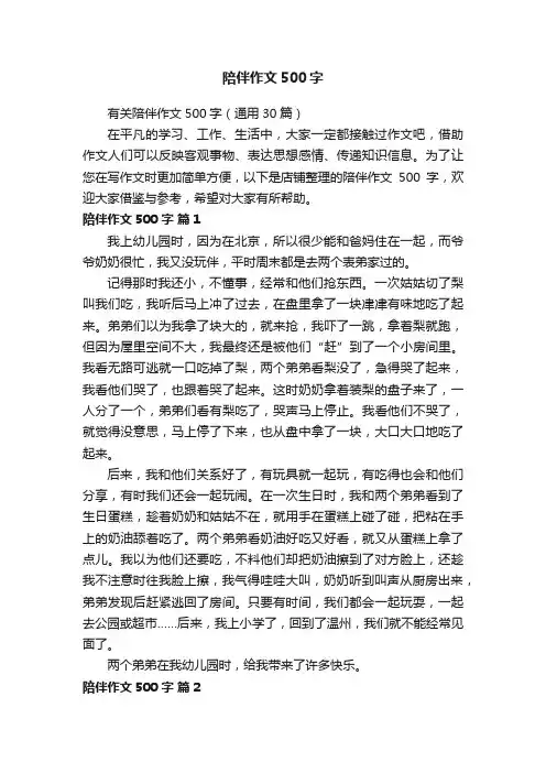 陪伴作文500字
