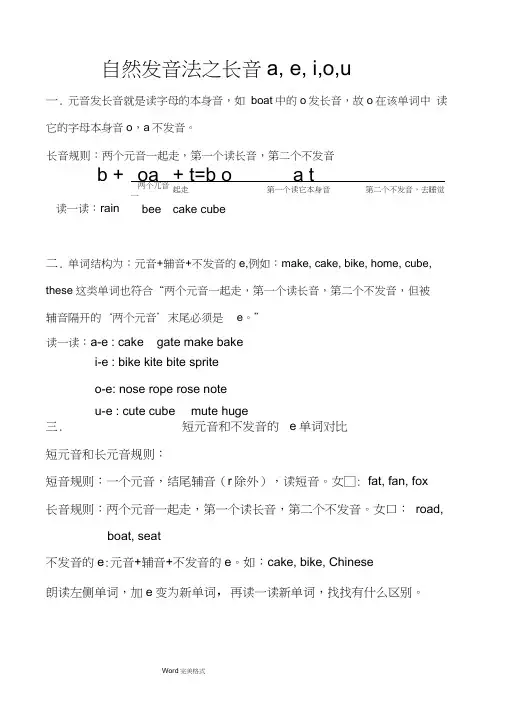 自然拼读法2_长元音a,e,i,o,u