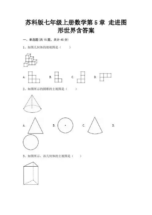 苏科版七年级上册数学第5章 走进图形世界含答案(各地真题)