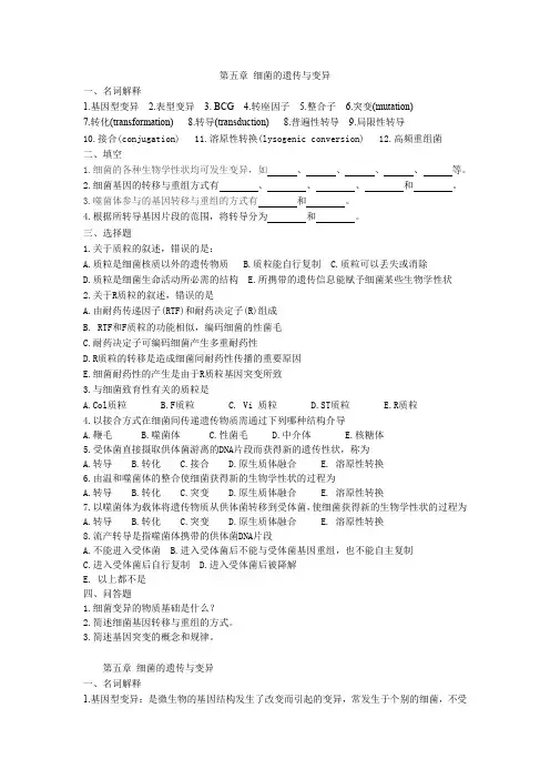 第5章 细菌的遗传与变异