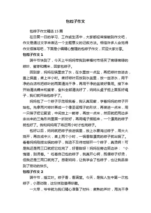 包粽子作文精选15篇