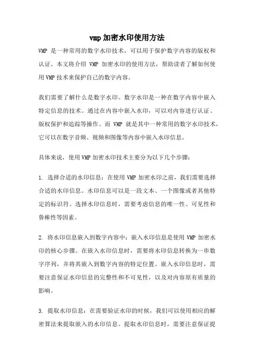 vmp加密水印使用方法